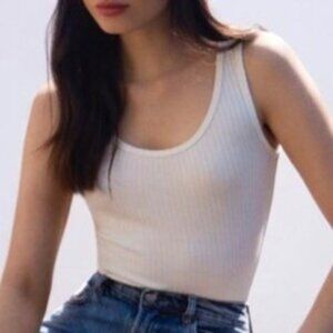 reformation shani tank top white size extra small